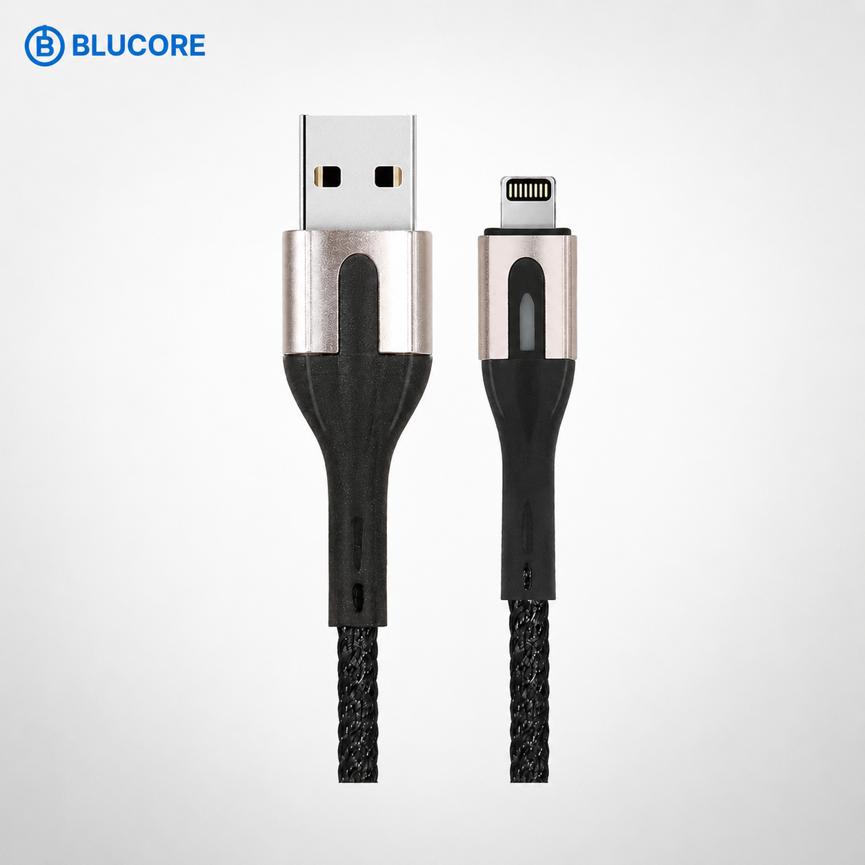 Blucore USB-A to Lightning Fast Charging & Data Cable 1m — LED Indicator, Braided Nylon