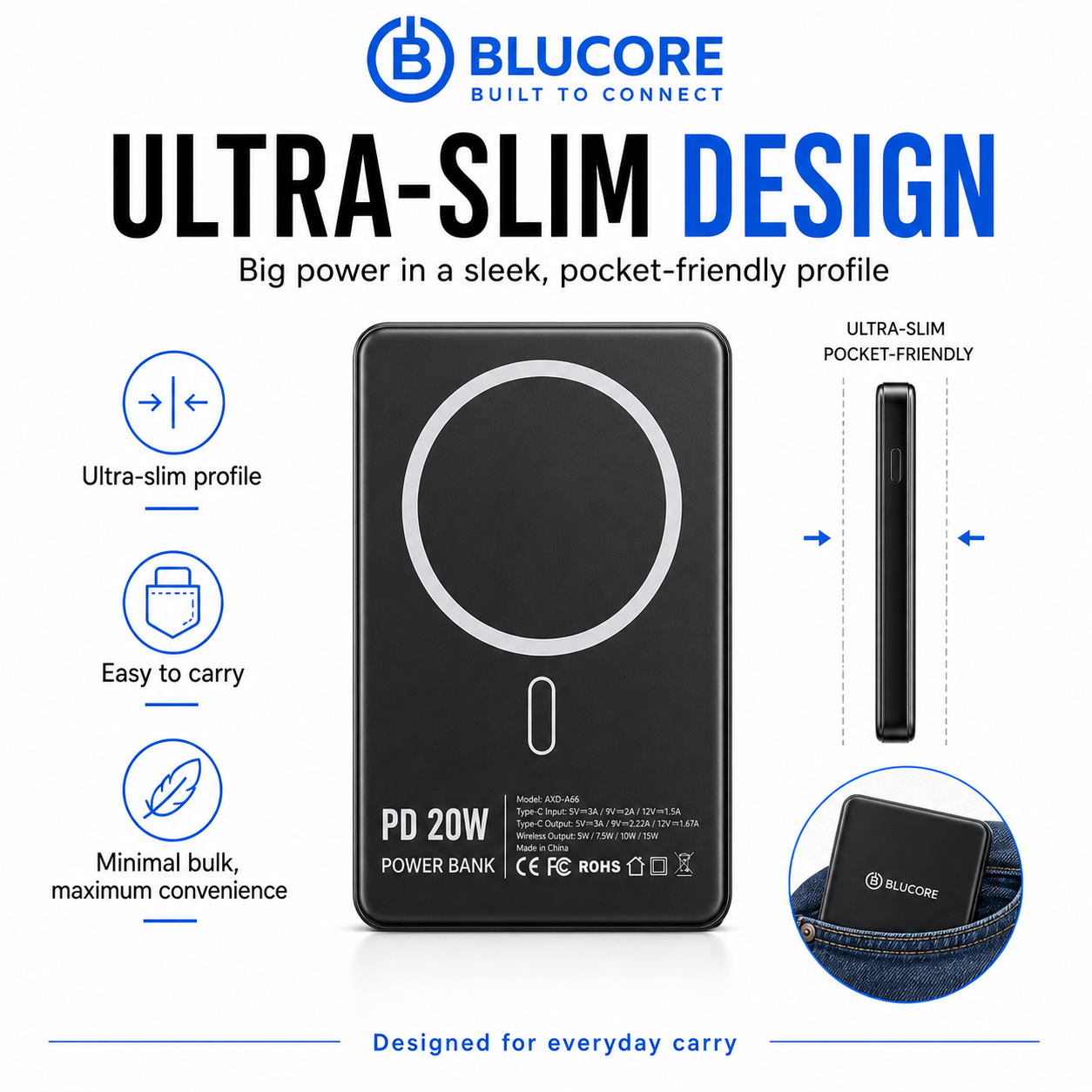 Ultra slim Magsafe power bank