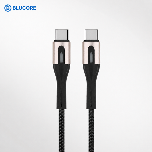 Blucore USB-C to USB-C 65W Fast Charging & Data Cable 1m — LED Indicator, Braided Nylon