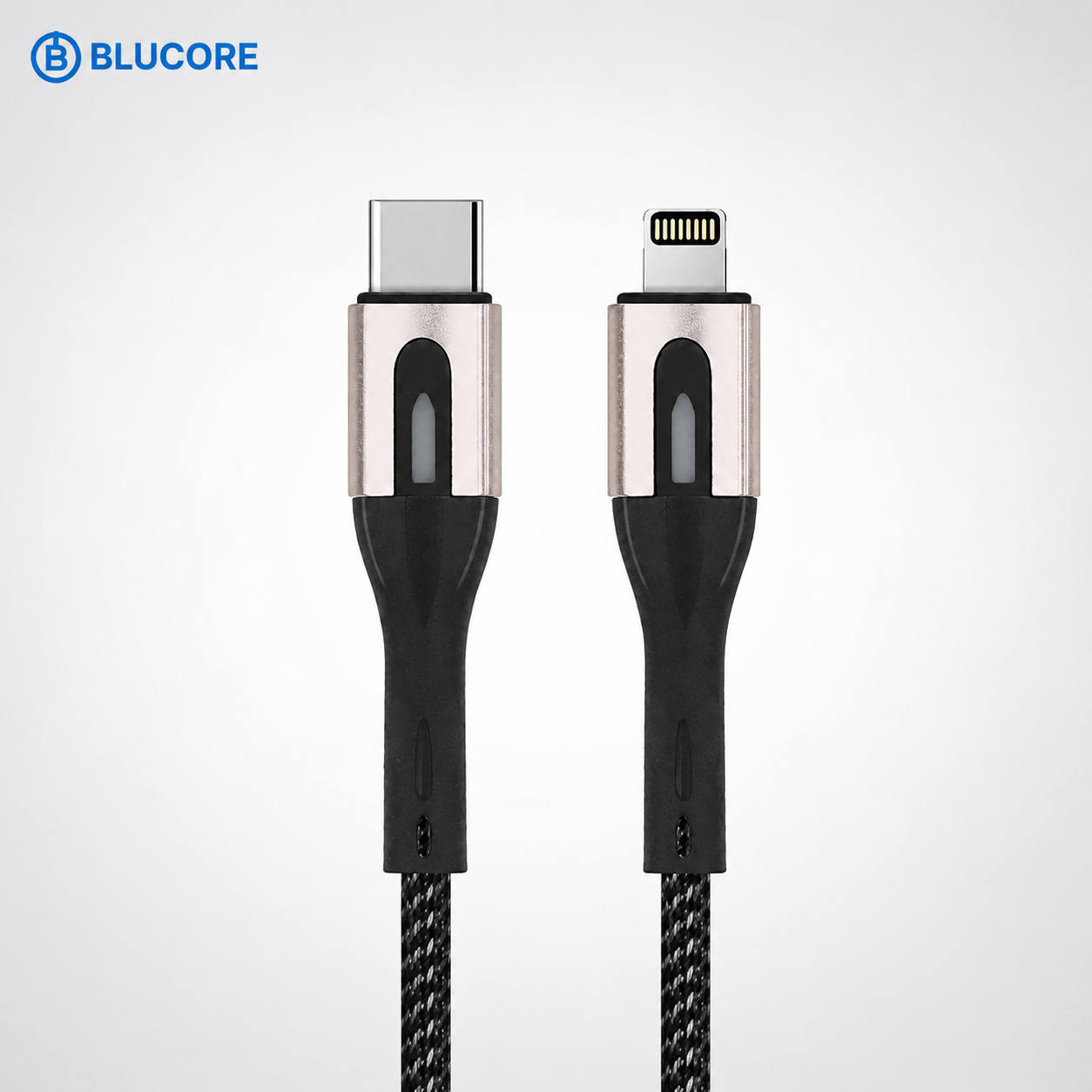 Blucore USB-C to Lightning 27W Fast Charging & Data Cable 1m — LED Indicator, Braided Nylon